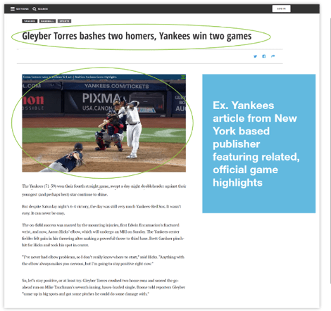 SendtoNews example contextual video ad placement 